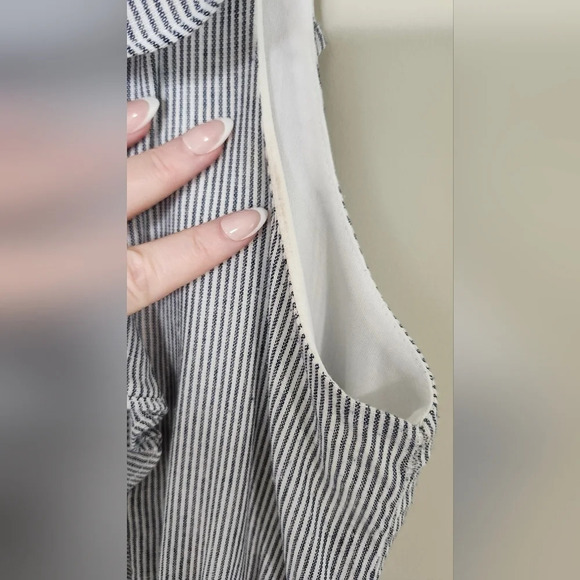 Andree By Unit Dress Women's Size‎ M Blue White Stripe Ruffle Sleeveless - Picture 5 of 8